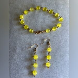 Gold and Yellow Beaded Bracelet